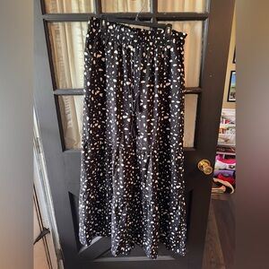 Black and White Printed Tiered Maxi Skirt